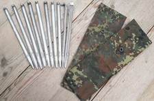 10 Original Bundeswehr Zelt Heringe Alu Hering Erdnagel mit 2 Taschen fleck BW