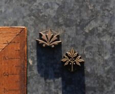 2x Messingornament Zierornament Messing Buchbinder Prägestempel Ornament Leder.!