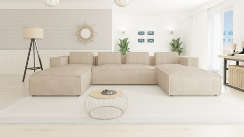 Cord ecksofa form - ecksofa, creme