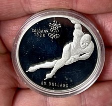 20 Dollars Kanada 1985 Calgary 1988 Unze Feinsilber 925er Silber