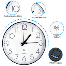 30cm Funkuhr Lautlos Wanduhr