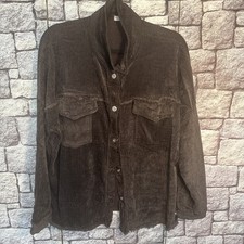 Italy Kord-Hemd Bluse Gr.Onesize 42-44-46 Braun Neu Stretch 22R3