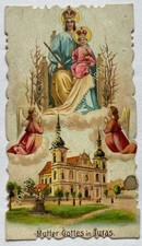 orig. Andachtsbild Heiligenbild antik um 1900 Mutter Gottes in Turas Engel