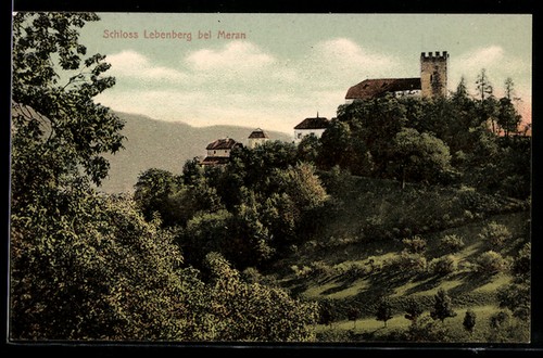 Ansichtskarte meran schloss - ansichtskarte, meran,