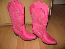 Tanzparty Stiefeletten GR 38  pink rosa Glitzer  Absatz Neuwertig nur anprobiert