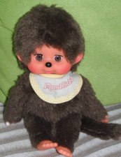 Monchhichi mit Halstuch, beweglichen Augen u. Flasche in der Hand Top Zustand