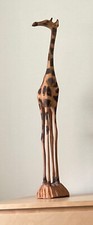 Afrikanische Holzfigur Giraffe Kunsthandwerk Skulptur Afrika  97 cm hoch