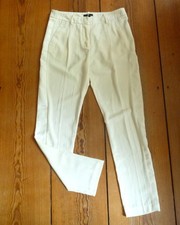 H&M Smokinghose Smoking Hose S 36 Anzughose Galon seitlicher Streifen Creme Weiß