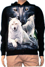 Jacke Sweatshirt Hoody Kapuzenjacke Biker Sweats Wolf Wolfsrudel S, L, XL