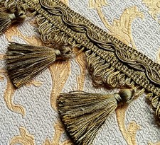 Quastenborte 8cm olive - 8cm,