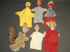 6 HANDPUPPEN Kasperletheater Schnatterinchen, König, Pirat, Kasper, DDR Holz