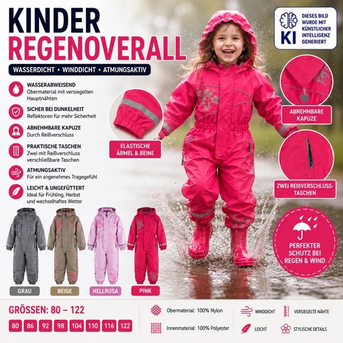Kinder regenanzug regenoverall - kinder,