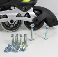 Inliner Ersatzteile | 6 mm ACHSEN-SET für 8 Skater Rollen Bremse | Silber 20tlg.