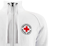Rettungsdienst DRK  Damen-Sweatjacke-College, mit Rundlogo, HDG+,  weiß, Gr. M