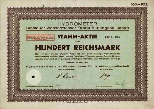 Hydrometer 1927 breslau - hydrometer,
