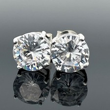 OHRSTECKER AUS 925/- SILBER  MIT ZIRKONIA WEIß SCHMUCKJAGD