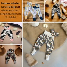 Set Baby Kleidung Tiere handmade Pumphose Jersey, Mütze vers. Designs, Größen