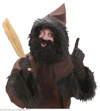 Schwarze Locken Perücke -