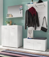 Garderobe Set weiß Hochglanz