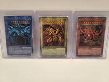 Yu-Gi-Oh Götterkarten Quarter Century Secret Rare Deutsch Slifer Ra Obelisk NM