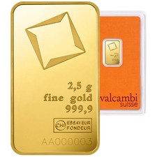 2,5 Gramm Goldbarren 999,9