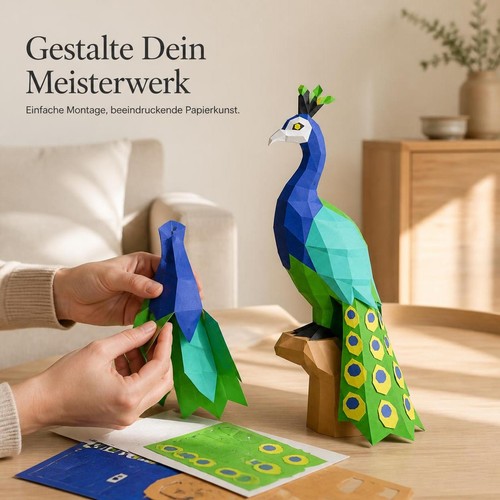 Papiermodell bastelset pfau - papiermodell,