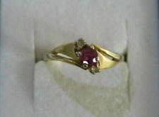 Damen Ring 585 Gelbgold 1 Rubin und 2 Brillanten RG 50