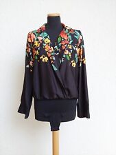 Schwarzer bunte Blumen Blusen Body von Zara, Gr. L (NEUw.)