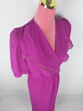 Kleid Vintage Sprouts by Vicky Vaucan Gr. (36/S) fuchsia rosa retro dress lang