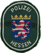 POLIZEI Polizei HESSEN Patch grün Mitte 70er J. HEMD Polizeiabzeichen Abzeichen
