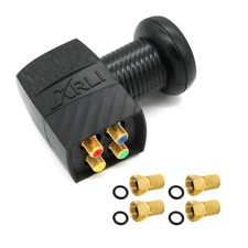 Quad LNB + 4 F Stecker inkl. Wetterschutz 4K Sat 4 Teilnehmer HD UHD Digital