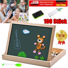 Magnetisches Holzpuzzle Doppelseitige Tafel Lernspielzeug Wald & Tier Design DE