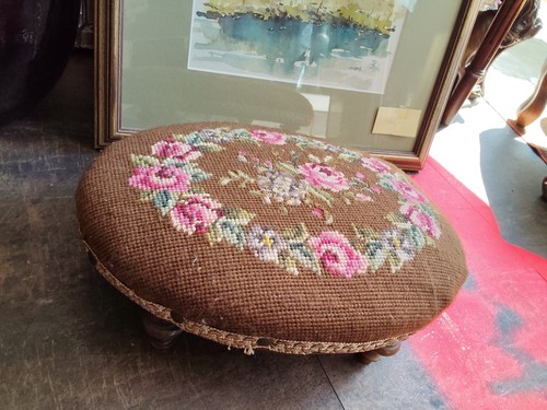 Vintage hocker schemel bank - vintage, schemel,