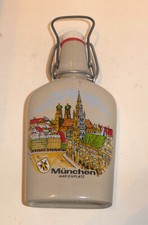 Kleine Schnapsflasche Flachmann Keramik Andenken München