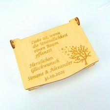 Geschenk zur Hochzeit Schatulle Personalisiert Holz Schatztruhe Unendlichkeit