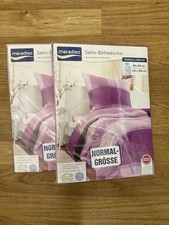 Zwei Satin-Bettwäschen von Meradiso Normalgröße 80x80 135x200