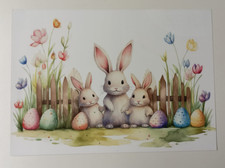 Fensterbild Hasenfamilie