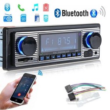 DE Retro Autoradio Bluetooth Freisprecheinrichtung USB FM AUX MP3 1 DIN Oldtimer
