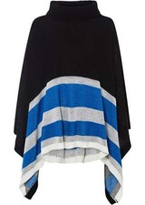 Poncho Wollweiß Schiefergrau