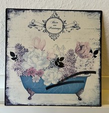 Metallschild Bain au Printemps Badewanne