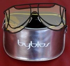 Byblos Sonnenbrille Designerbrille geometrisch hoher UV Schutz gelbe Gläser neuw