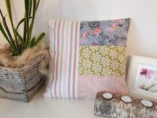 Kissenhülle 40 x 40 cm rosa grün Kissenbezug Shabby Chic Landhaus Vintage Tilda