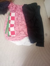 MN-194 Nezuko Kamado Schwarz Rosa Japan Kimono 10-Teile Kostüm Cosplay