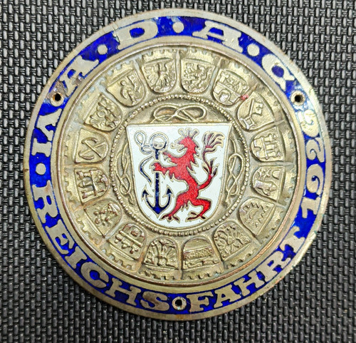Adac reichsfahrt 1926 plakette - adac,