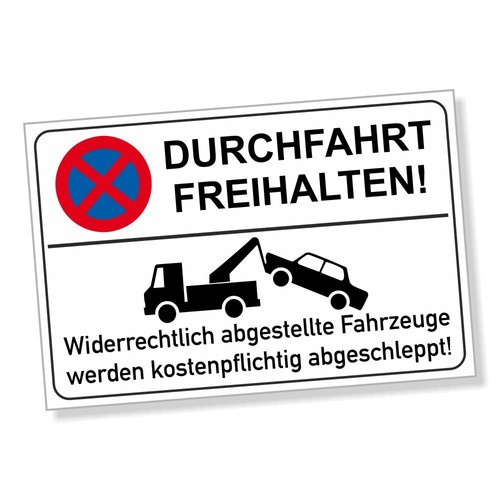 Parkverbotsschild durchfahrt - parkverbotsschild,