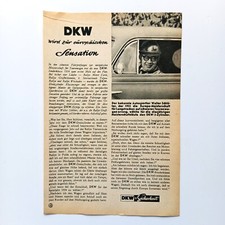 1954 DKW 3 Zylinder Walter Schlüter Auto Union Werbung Werbeanzeige Reklame