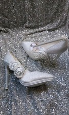 High Heels Braut Weiss Silber