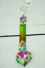 Hänge Dekoration 8er Set Hänger Herz Regenbogen Glas Kristall Glänzend 23,8 cm