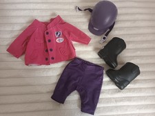 Baby Born Reitoutfit Jacke m. Shirt Hose Helm Stiefel ## WIE NEU ##