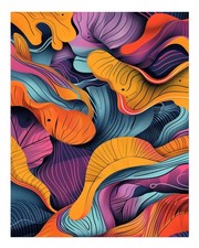 Lebendige abstrakte Wandkunst